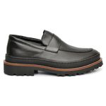 Sapato Masculino Social Loafer Katar Couro Legítimo Preto