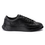 Tênis Masculino Casual Couro Legítimo Rio Allblack