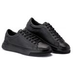 Tênis Masculino Casual Couro Legítimo Rio Allblack
