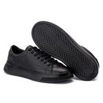 Tênis Masculino Casual Couro Legítimo Rio Allblack