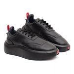 Tênis Masculino Casual Couro Legítimo Hong Kong All Black 
