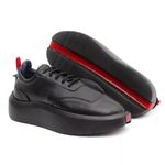 Tênis Masculino Casual Couro Legítimo Hong Kong All Black 