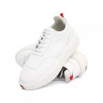 Tênis Masculino Casual Couro Legítimo Hong Kong White