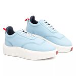 Tênis Masculino Casual Couro Legítimo Hong Kong Azul