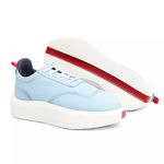Tênis Masculino Casual Couro Legítimo Hong Kong Azul