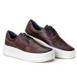 Sapato Masculino Couro Legítimo Sola Alta 6cm Everest Café