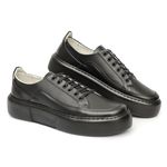 Sapato Masculino Casual Couro Legítimo Everest AllBlack 2811 