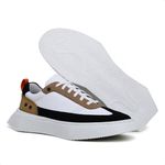 Tênis Masculino Casual Couro Legítimo Hollywood Branco Castor