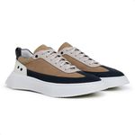Tênis Masculino Casual Couro Legítimo Hollywood Taupe