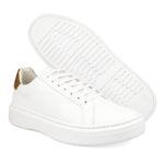 Sapato Masculino Couro Legítimo Sola Alta Torino Branco