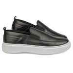 Sapato Slip On Masculino Couro Legítimo Sola Alta preto