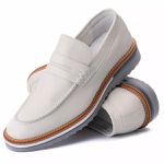 Sapato Masculino Loafer Masculino em Couro Legítimo Tratorado Off White Maldivas 
