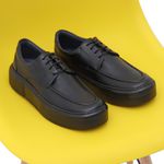 Sapato Masculino Couro Legítimo Sola Alta 6cm Everest AllBlack