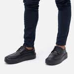 Sapato Masculino Couro Legítimo Sola Alta 6cm Everest AllBlack