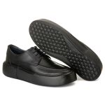 Sapato Masculino Couro Legítimo Sola Alta 6cm Everest AllBlack