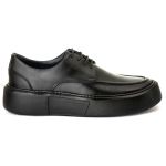 Sapato Masculino Couro Legítimo Sola Alta 6cm Everest AllBlack