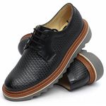 Sapato Masculino Loafer Masculino em Couro Legítimo Tratorado Preto Dubay