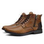 Bota Masculina Urbana Casual Boxer Couro Legítimo Mostarda Café