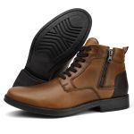 Bota Masculina Urbana Casual Boxer Couro Legítimo Mostarda Café