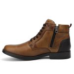 Bota Masculina Urbana Casual Boxer Couro Legítimo Mostarda Café