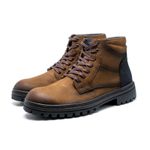  Coturno Masculino Couro Legítimo Marrom Terra Azul Marinho 