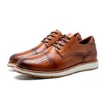 Sapato Masculino Derby Esporte Fino em Couro Nobre Caramelo 