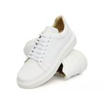 Sapato Masculino Couro Legítimo Sola Alta Denver White
