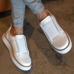 Sapato Loafer Masculino Couro Legítimo Ibiza Branco