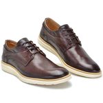 Sapato Masculino Esporte Fino Couro Legítimo Derby Café
