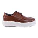 Sapato Masculino Couro Legítimo Sola Alta 6cm Everest Castor