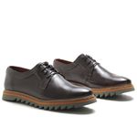 Sapato Masculino Derby Raphaello Footwear Veneza Couro Legítimo Café