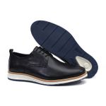 Sapato Masculino Derby Elite New York em Couro Legítimo Preto