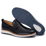 Sapato Masculino Loafer Roma Esporte Fino em Couro Legitimo Preto