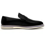 Loafer Oxford Clássico Masculino Couro Legítimo Preto Malagna