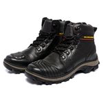 Bota Coturno Couro Legítimo Preto Masculina Adventure Trilha Moto Com C.a