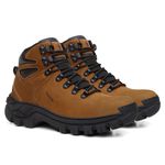 Bota Coturno Couro Legítimo Arizona Castor Masculina Adventure Trilha Com C.A 