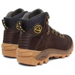 Bota Coturno Cano Médio Couro Legítimo Chicago Café Masculina Adventure Trilha Com C.A 