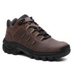 Tênis Couro Legítimo Café Malibu Masculino Confortável Adventure Trilha Com C.A