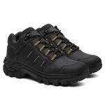 Tênis Couro Legítimo Preto Malibu Masculino Confortável Adventure Trilha Com C.A