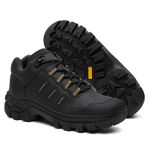 Tênis Couro Legítimo Preto Malibu Masculino Confortável Adventure Trilha Com C.A