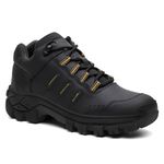Tênis Couro Legítimo Preto Malibu Masculino Confortável Adventure Trilha Com C.A