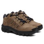 Tênis Couro Legítimo Taupe Malibu Masculino Confortável Adventure Trilha Com C.A 