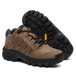Tênis Couro Legítimo Taupe Malibu Masculino Confortável Adventure Trilha Com C.A 