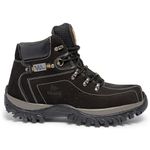 Bota Coturno Couro Legítimo Preto Masculina Adventure Trilha Montana