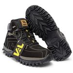 Bota Coturno Couro Legítimo Preto Masculina Adventure Trilha Montana
