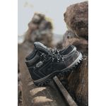 Bota Coturno Couro Legítimo Preto Masculina Adventure Trilha Montana