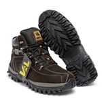Bota Coturno Couro Legítimo Café Masculina Adventure Trilha Montana