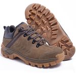 Tênis Couro Legítimo Taupe SanDiego Masculino Confortável Adventure Trilha Com C.A 