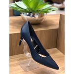 SAPATO SCARPIN COURO ATANADO MARINHO