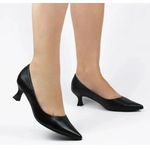 Sapato Feminino Scarpin Salto Baixo Couro
